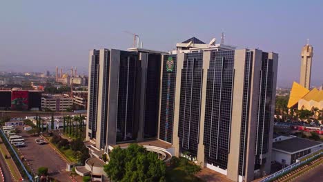 beautiful aerial view of the firs headquarters office building in abuja, nigeria