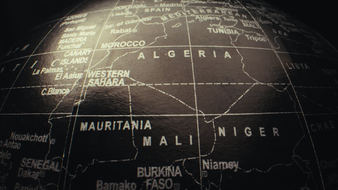 Close-up of a World Globe Focusing on the African Region