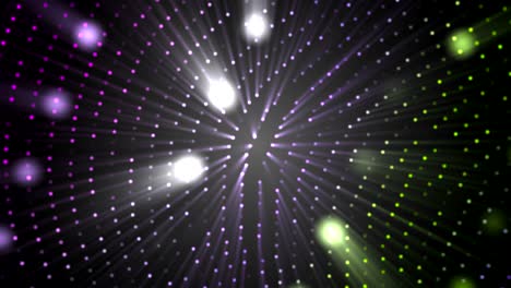 partículas de luz del espacio vj en el espacio negro - abstracción moderna para el estilo de la vida nocturna, fondo generado por computadora, renderización 3d