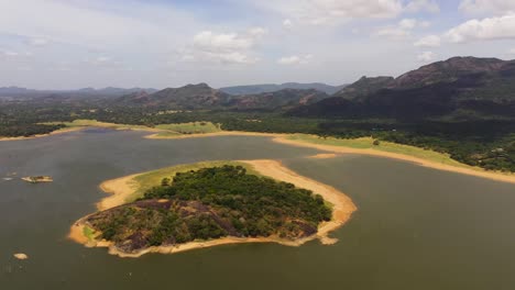 lake and mountains. tropical landscape of sri lanka.