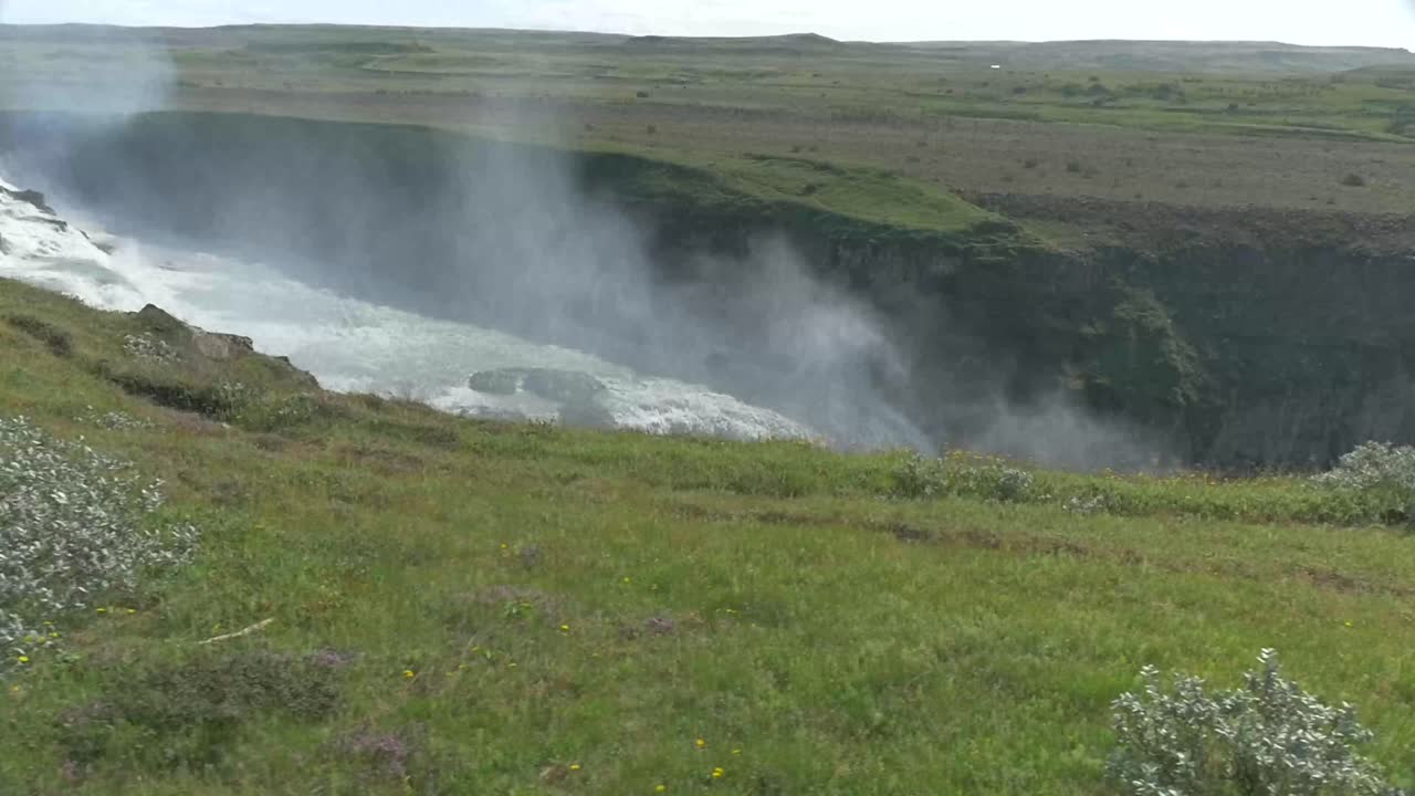 Iceland Gullfoss Waterfall from top