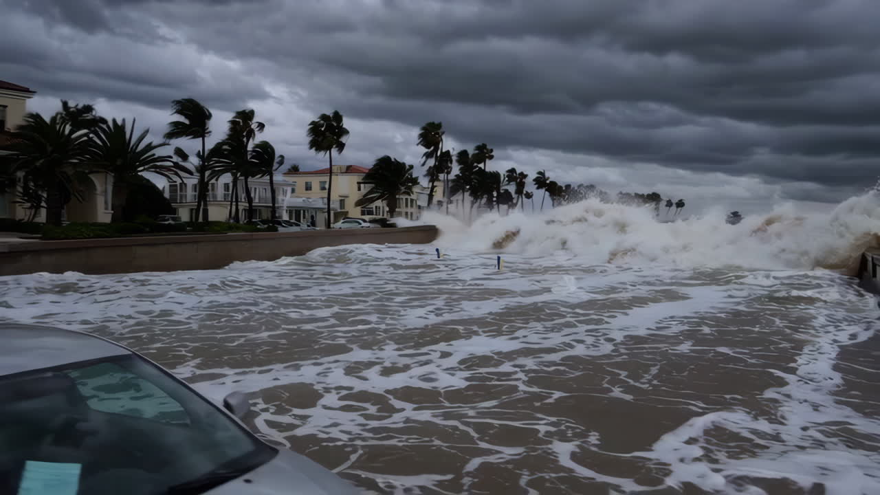 Storm Surge Flooding Coastal City