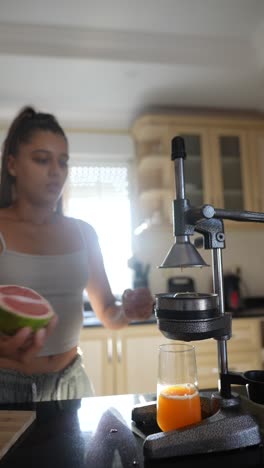 making orange juice