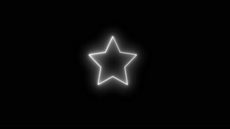 Estrella-Blanca-De-Neón-Minimalista-Delineada-Con-Fondo-Negro