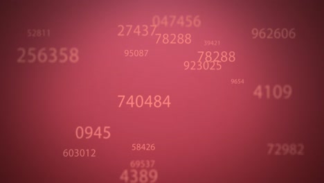 Multiple-numbers-changing-against-red-background