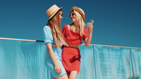 two friends enjoying a sunny day