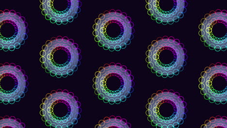 Vibrant-spiral-symmetrical-pattern-of-colorful-lines-on-black-background