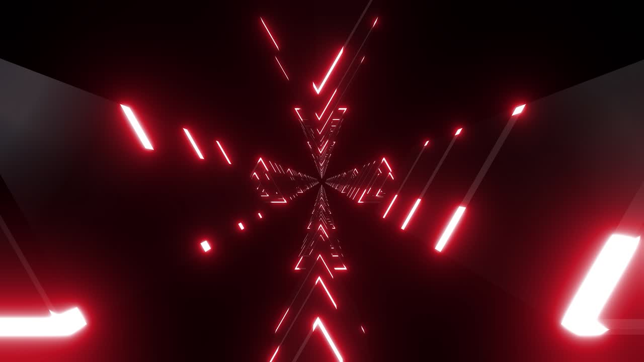 Abstract Glowing Triangular Tunnel