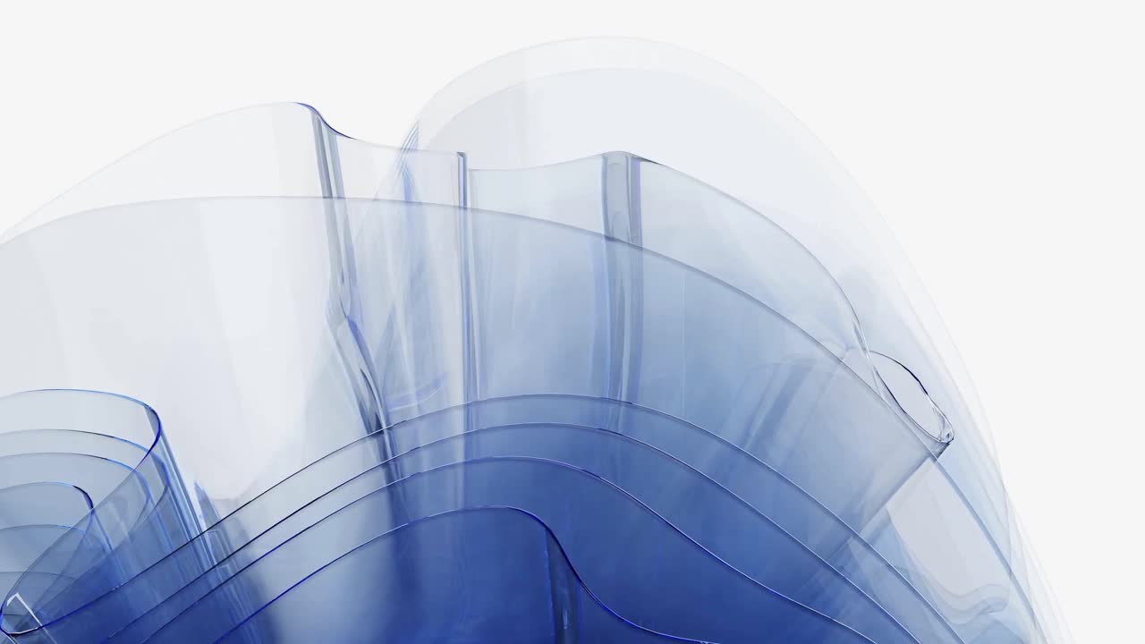 sinfonía de vidrio etéreo azul sobre fondo blanco