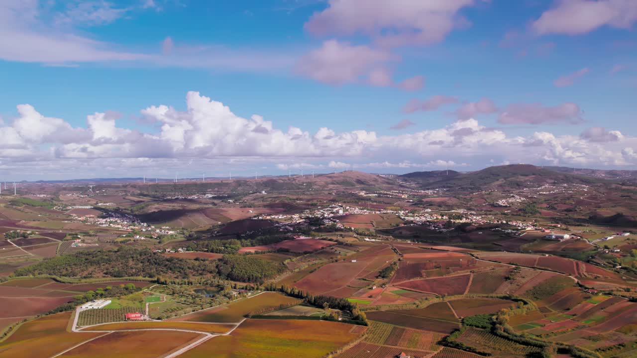 vista panorámica aérea de una zona rural en torres vedras, portugal