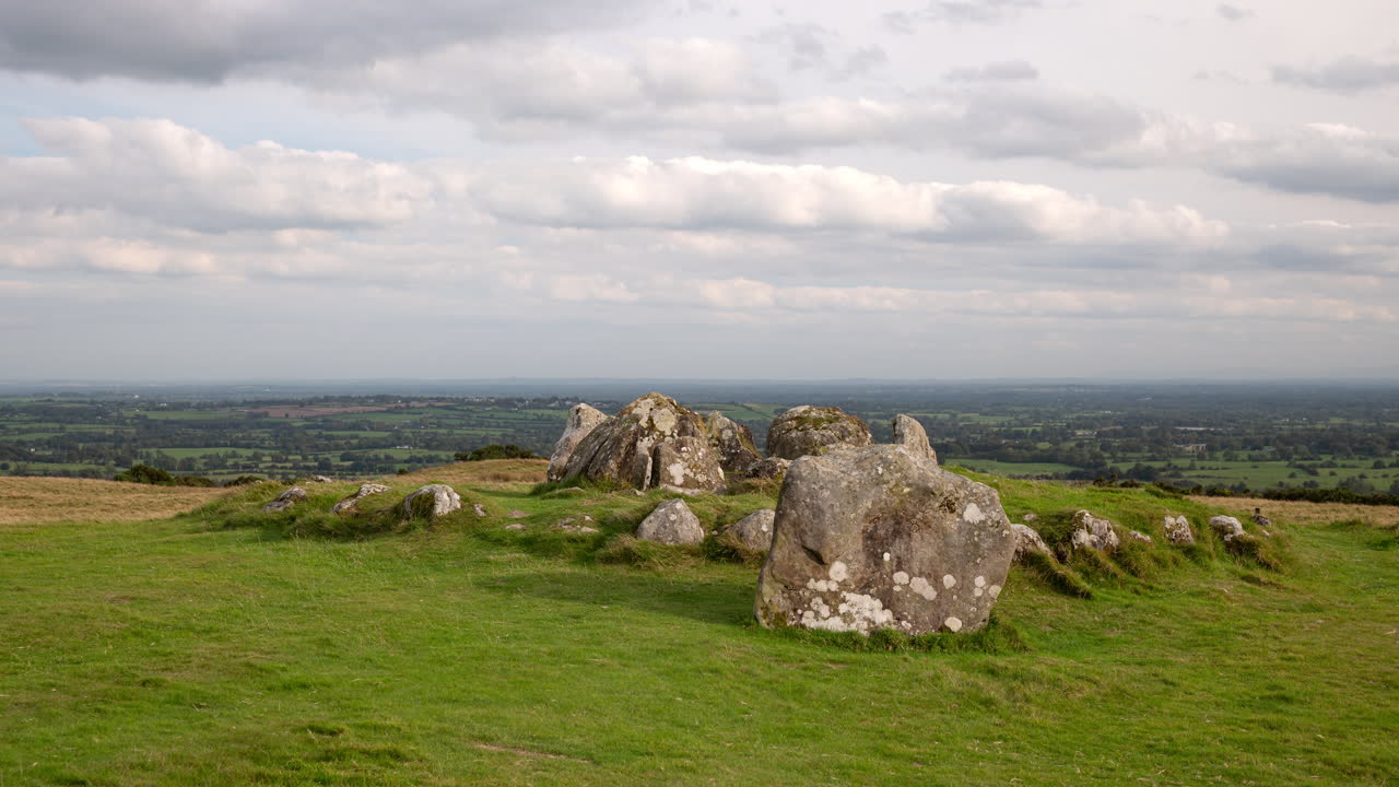The Megalithic Loughcrew Cairns in Ireland, also known as Slieve na Cailleach, National Monument time lapse