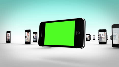 business videos on smartphone screens