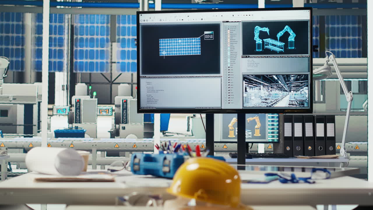 Display In Empty Photovoltaics Factory Monitoring System Performance