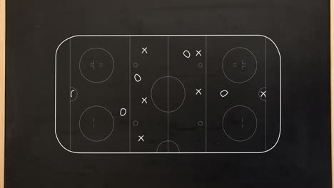 animación de tácticas deportivas sobre el campo de fútbol sobre fondo negro