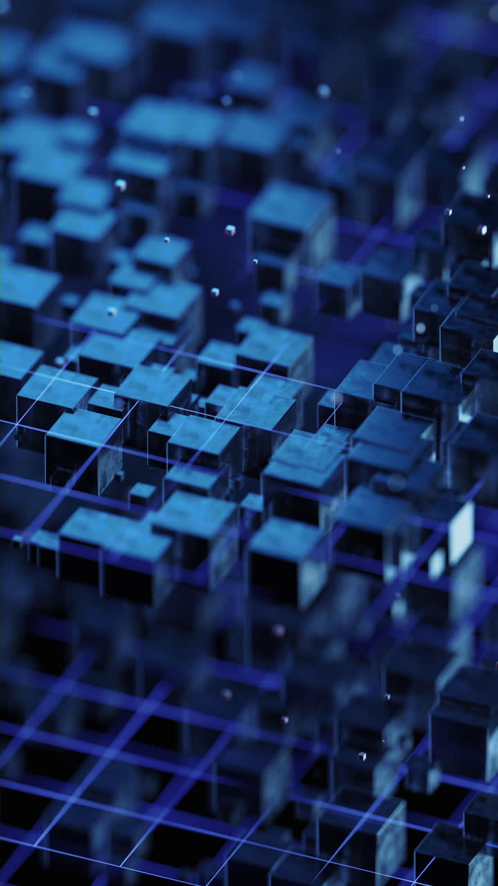 construcción de cubos abstractos, renderización en 3d.