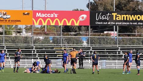 sequence of a rugby game showing active play