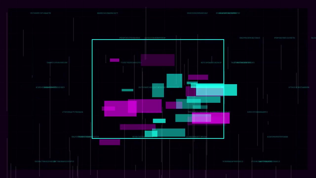Abstrakte digitale Datenvisualisierung mit Glitch-Effekt