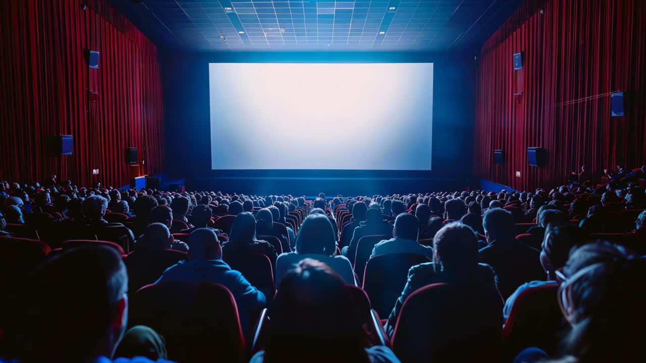 Movie Theater Audience Watching a Film