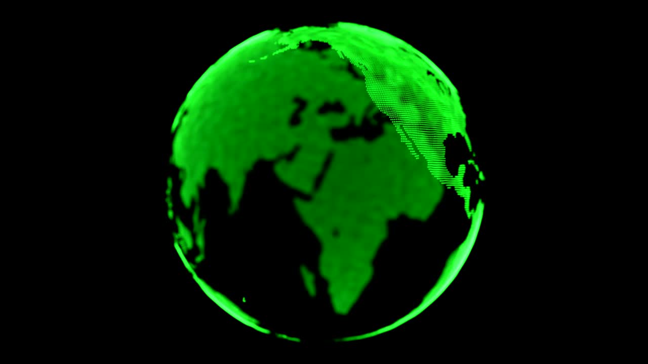 el globo digital moderno en 3d es verde.