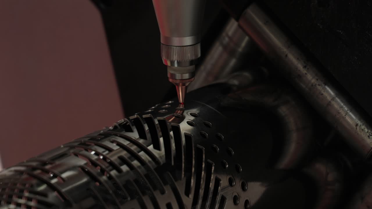 CNC Laser cutting of metal, modern industrial technology.