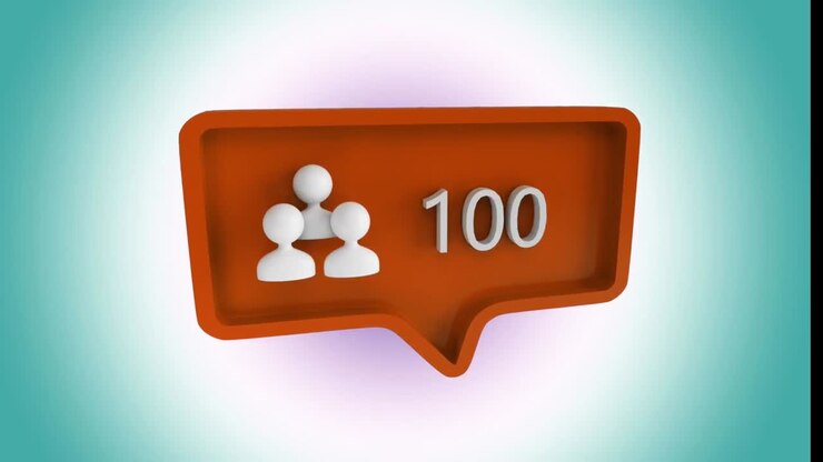 Animation of people icon and numbers on red speech bubble