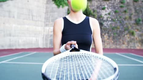 Active-sportswoman-playing-tennis