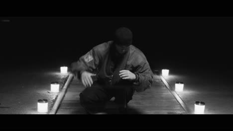 breakdancing performance at night
