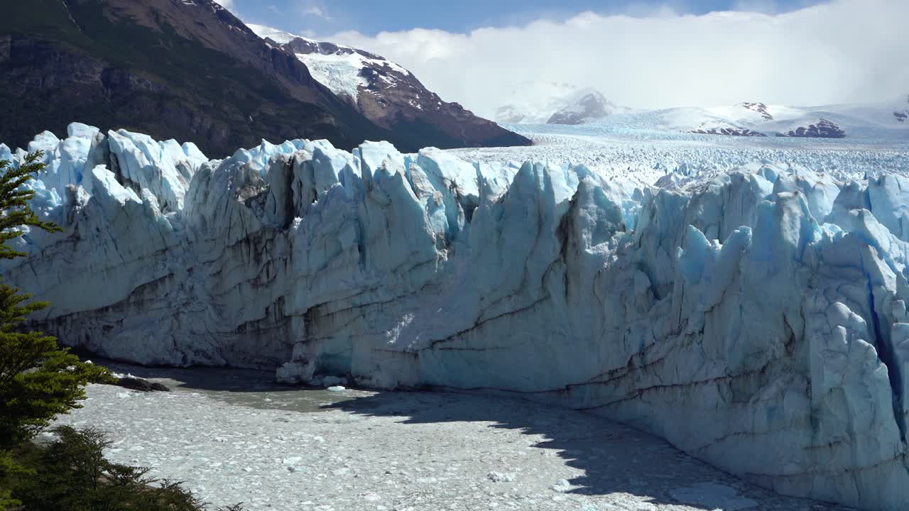 Perito Moreno Glacier Under Summer Sun. Scenic Landscape of Los Glaciares National Park, Patagonia, Argentina