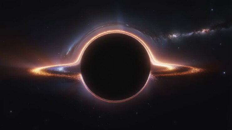 A Black Hole with an Accretion Disk in Space