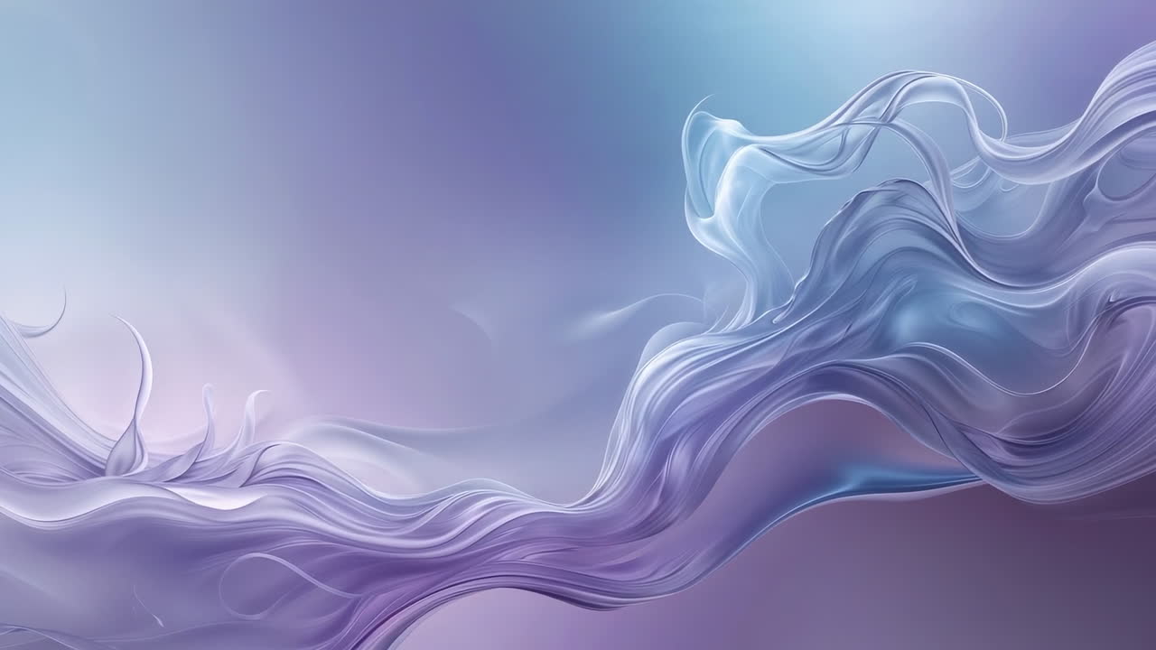 Abstract Flowing Purple and Blue Ethereal Waves
