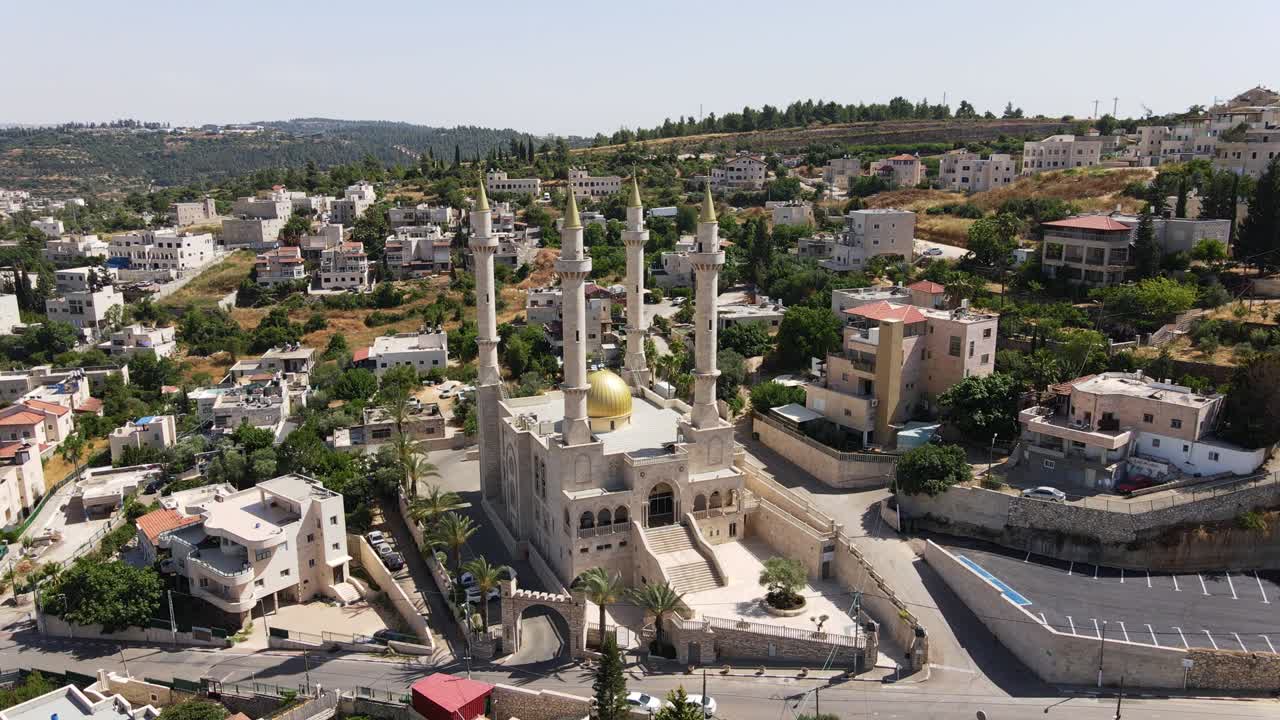Abu Ghosh, Israel, June 13, 2020 : A mosque built by Ramzan Kadyrov in honor of his father Akhmat Kadyrov in the Abu Ghosh village, in which descendants of Chechens live in Israel