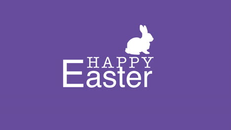 Happy-Easter-text-and-rabbit-on-purple-background
