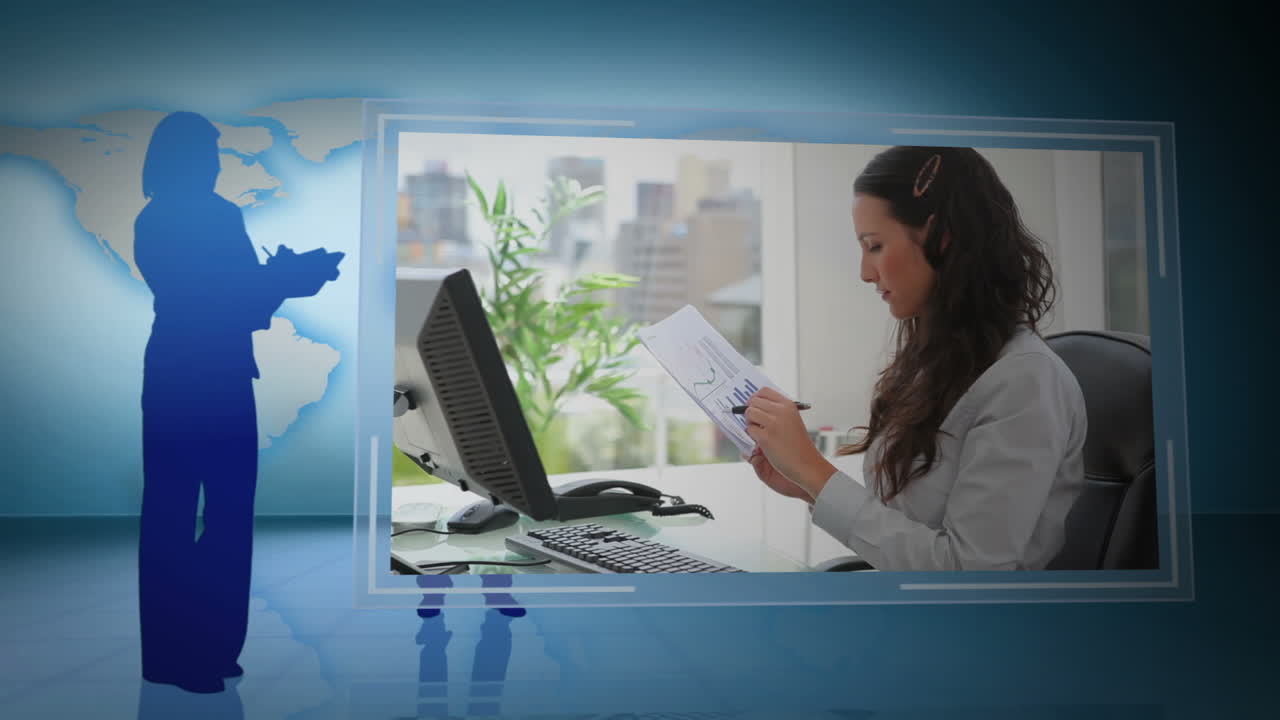 montaje de personas de negocios que trabajan en su oficina