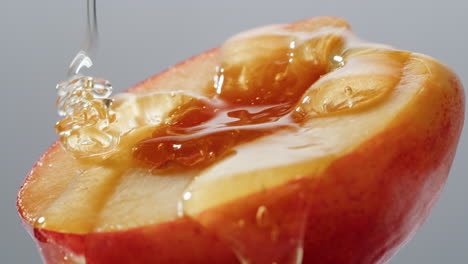 honey drizzled peach slice