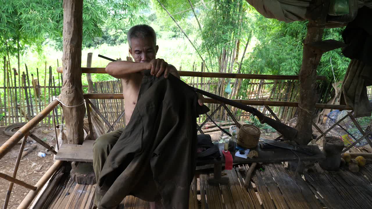 Rural The Elderly Man Wearing Shirt