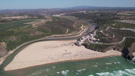 aerial view of the cliffs and beach in portugal