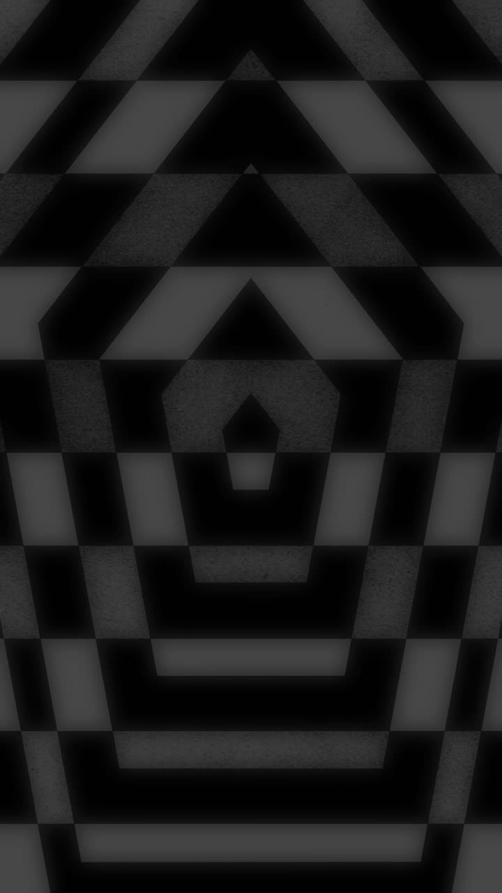 Motivo astratto a tunnel pentagonale geometrico nero e grigio