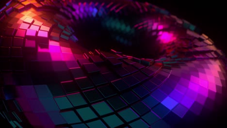 futuristic iridescent torus shape. abstract technology background.