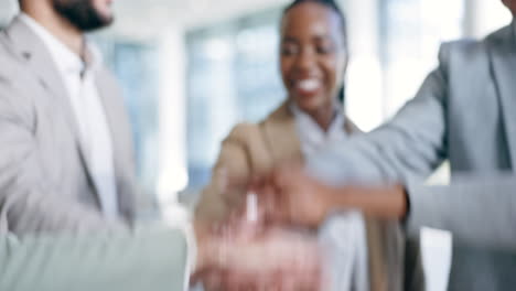 hands together, happiness and business people