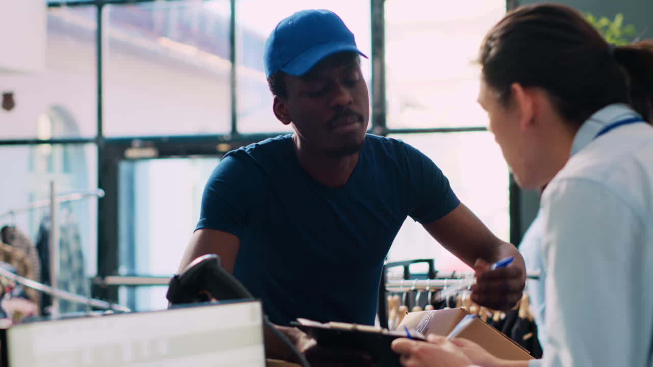 gerente firmando el informe de entrega