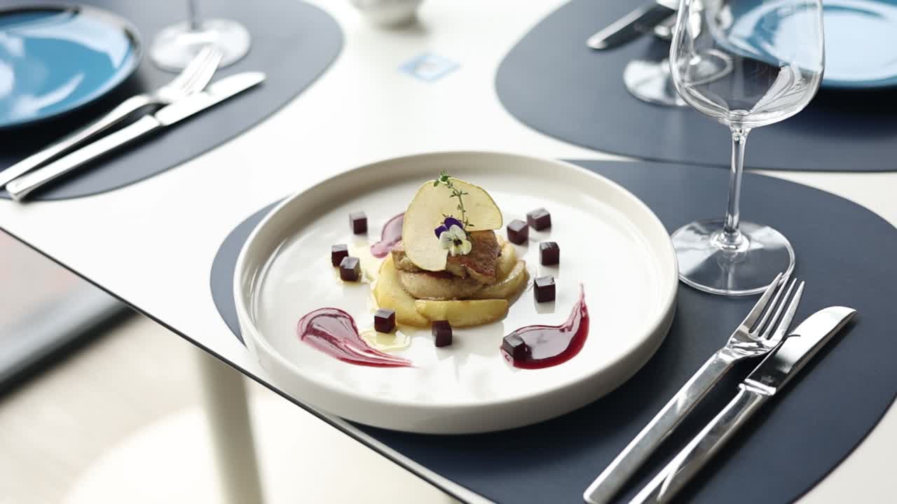 사과와 비트와 함께 foie gras