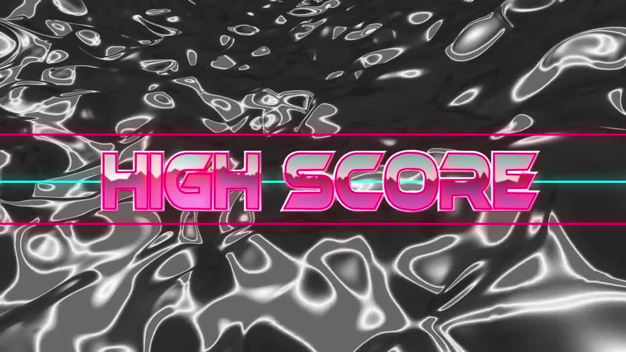 animación de la puntuación alta en el espacio abstracto digital