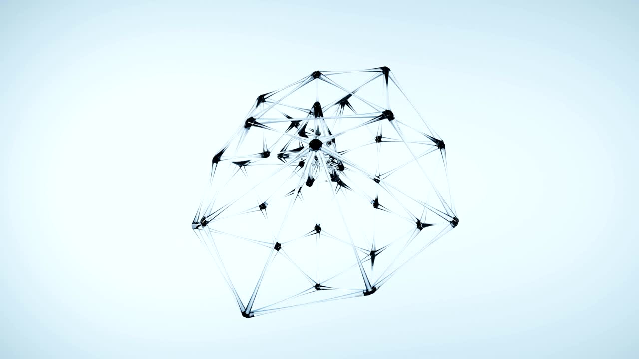 4K Abstract Glass Molecular Structure.