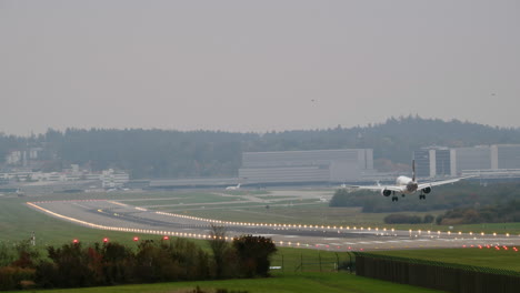 Passenger-airplane-arrives-to-the-airport