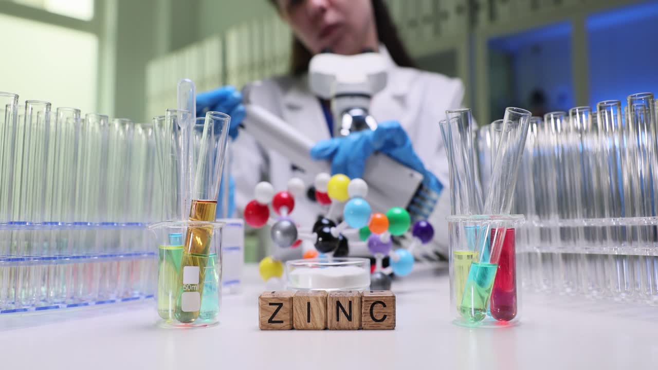 Zinc Element Displayed in a Scientific Research Laboratory
