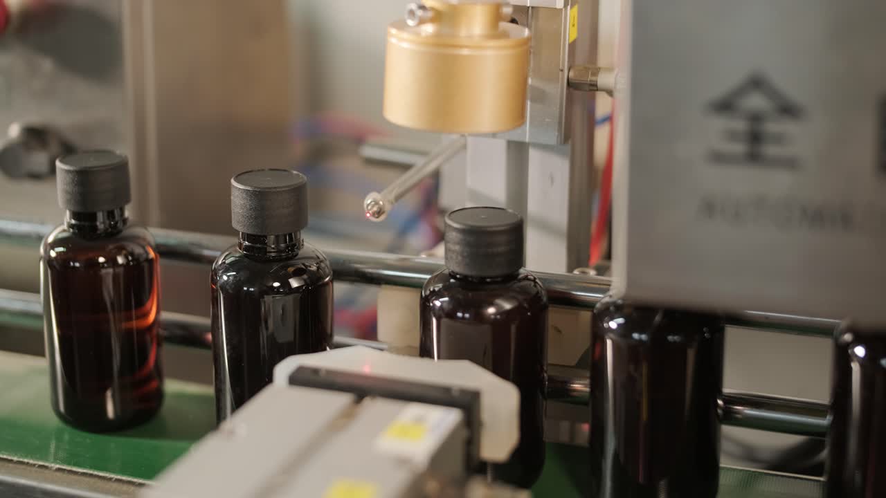 Bottles on a production line