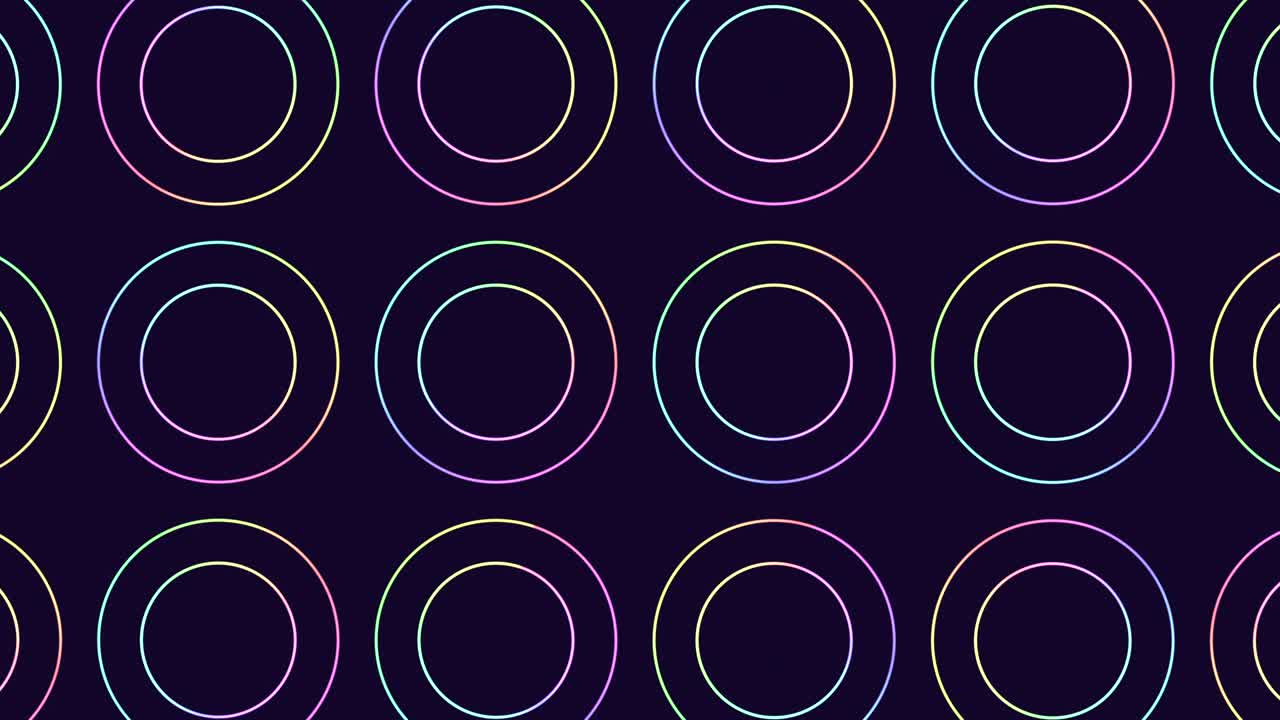 patrón de círculos y anillos de arco iris de movimiento