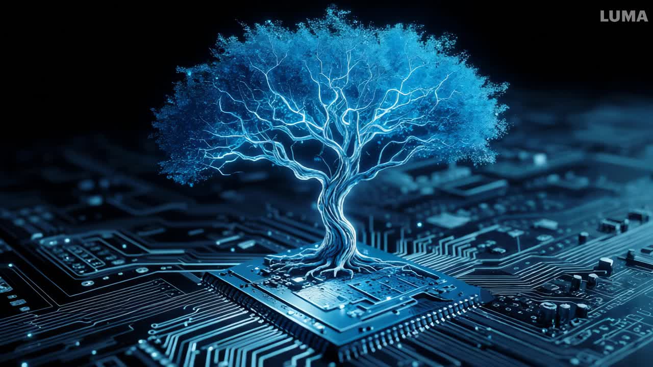 Digital Tree on Circuit Board