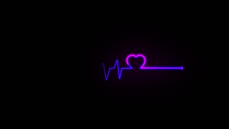 neon symbol design sign colorful abstract background heart beat line. neon light heartbeat display screen medical research