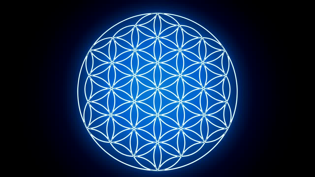 la flor de la vida formando el símbolo de la geometría sagrada